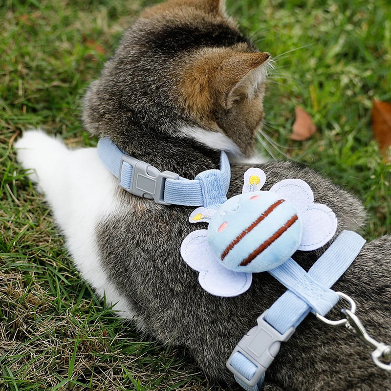 Adjustable Cat Harness Leash Set for Small Dogs Puppy Vest Outdoor Walking Lead French Bulldog Chihuahua Comfortable Pet Harness