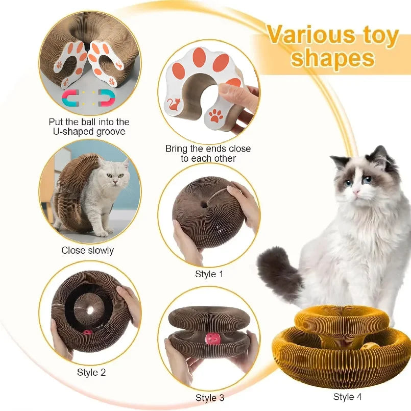 Kitten Curl Toy Foldable Cat Scratcher Board