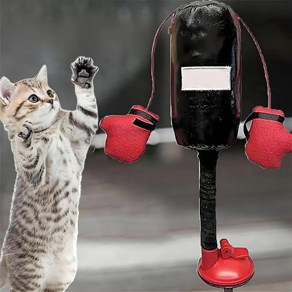 Interactive Cat Boxing Toy Cat Punching Bag Self-Standing Play Gym for Kittens Stress Relief Cat Toy Durable Scratch Trainer