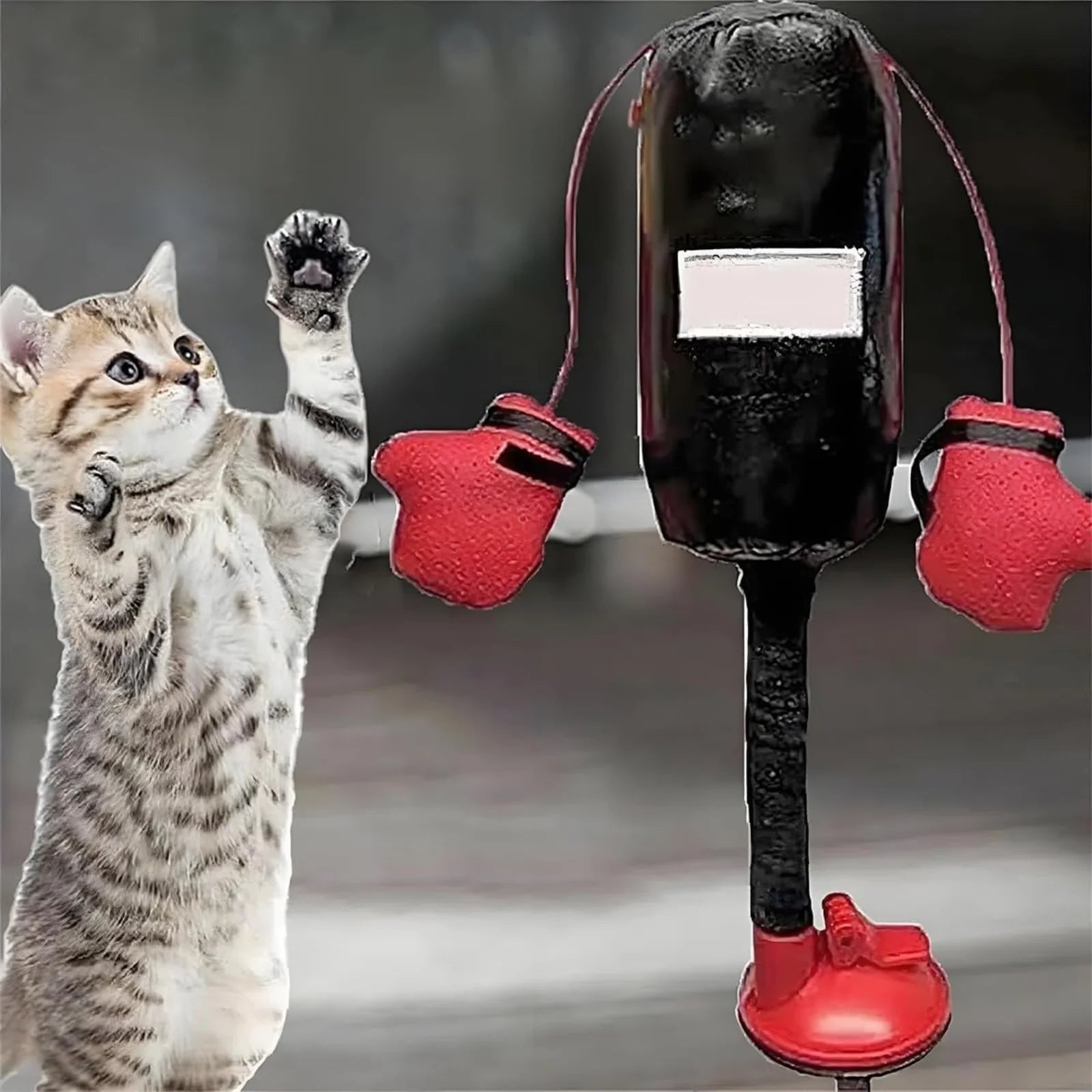 Interactive Cat Boxing Toy Cat Punching Bag Self-Standing Play Gym for Kittens Stress Relief Cat Toy Durable Scratch Trainer