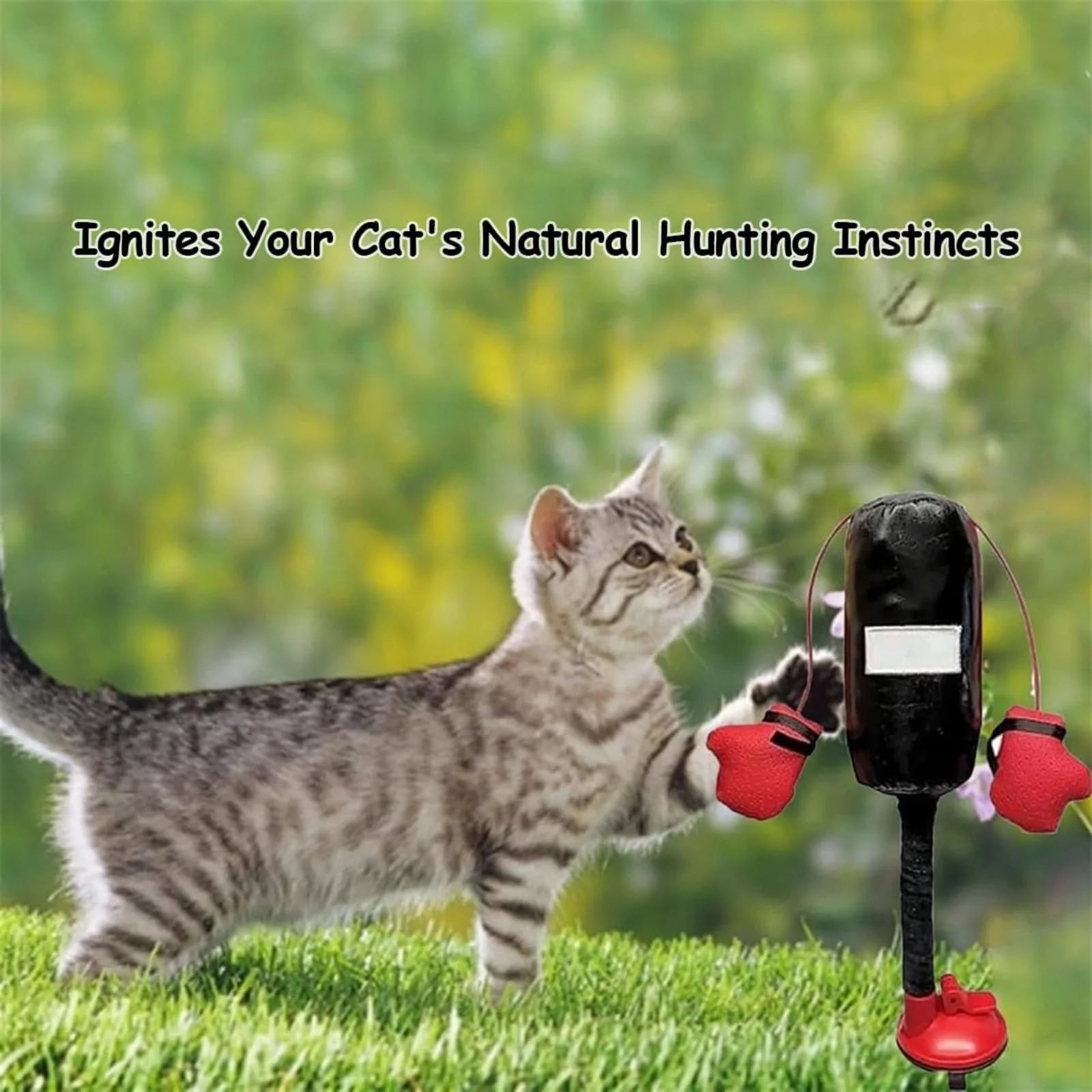 Interactive Cat Boxing Toy Cat Punching Bag Self-Standing Play Gym for Kittens Stress Relief Cat Toy Durable Scratch Trainer