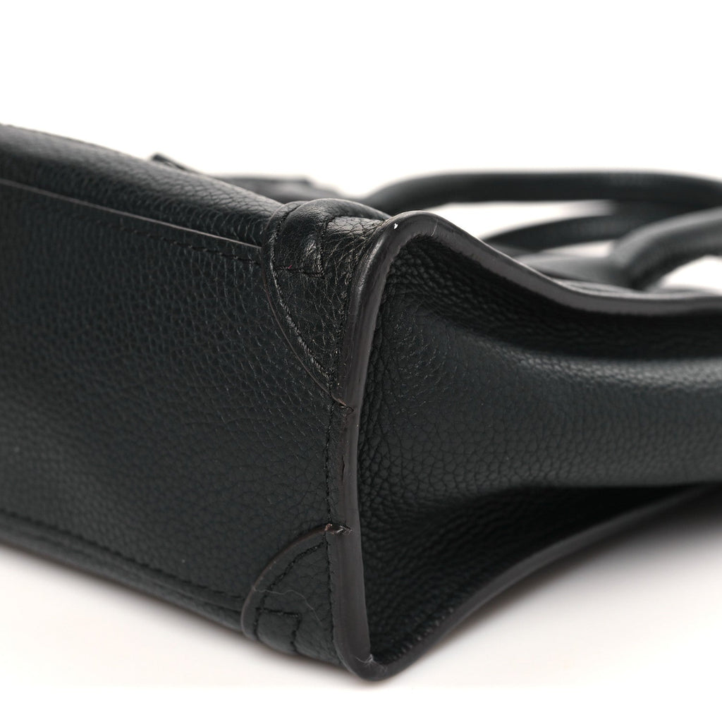 Pebbled Calfskin Nano Luggage Black