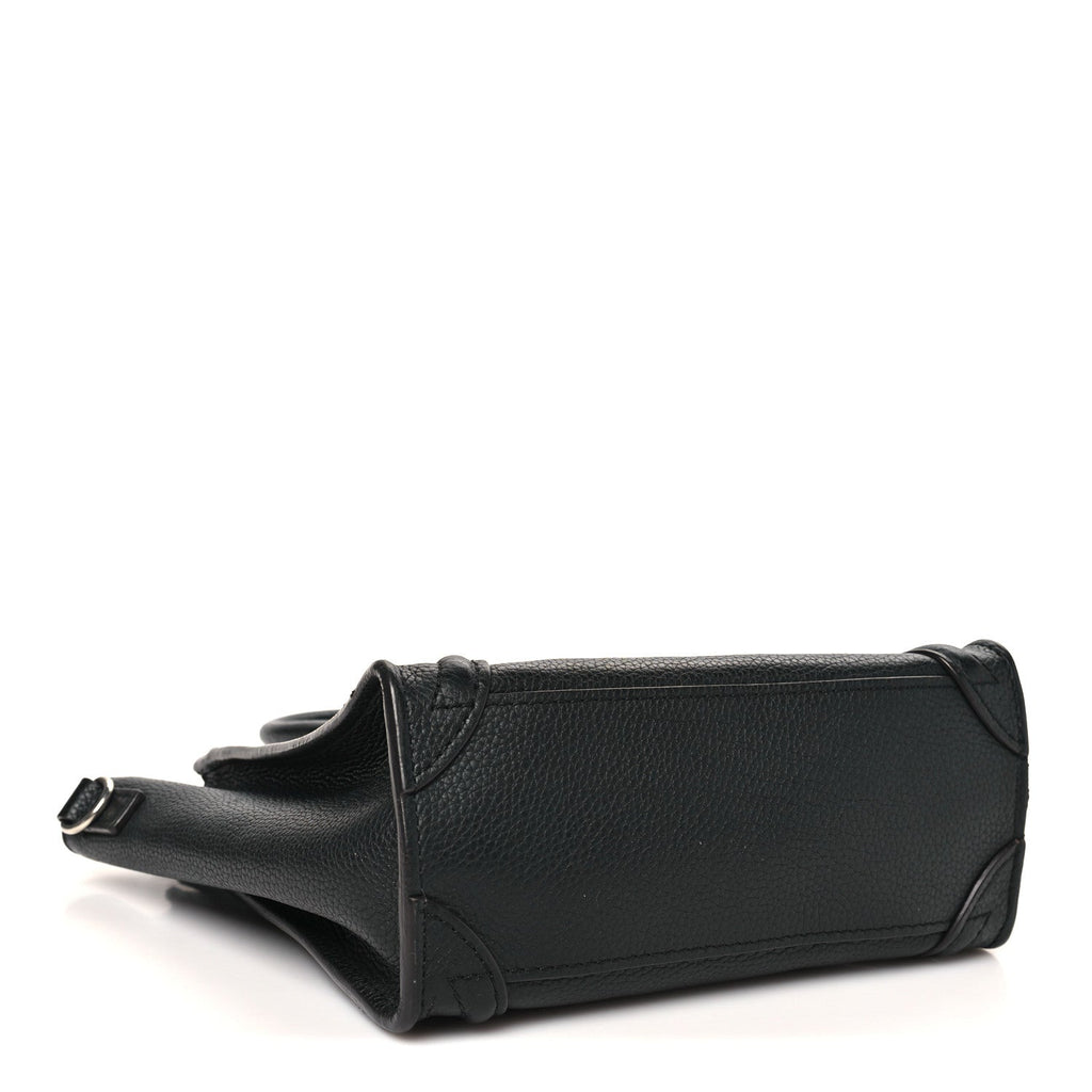 Pebbled Calfskin Nano Luggage Black