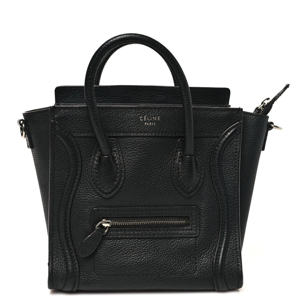 Pebbled Calfskin Nano Luggage Black