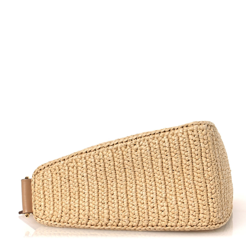 Yarn Raffia Effect Crochet Triangle Shoulder Bag Naturale