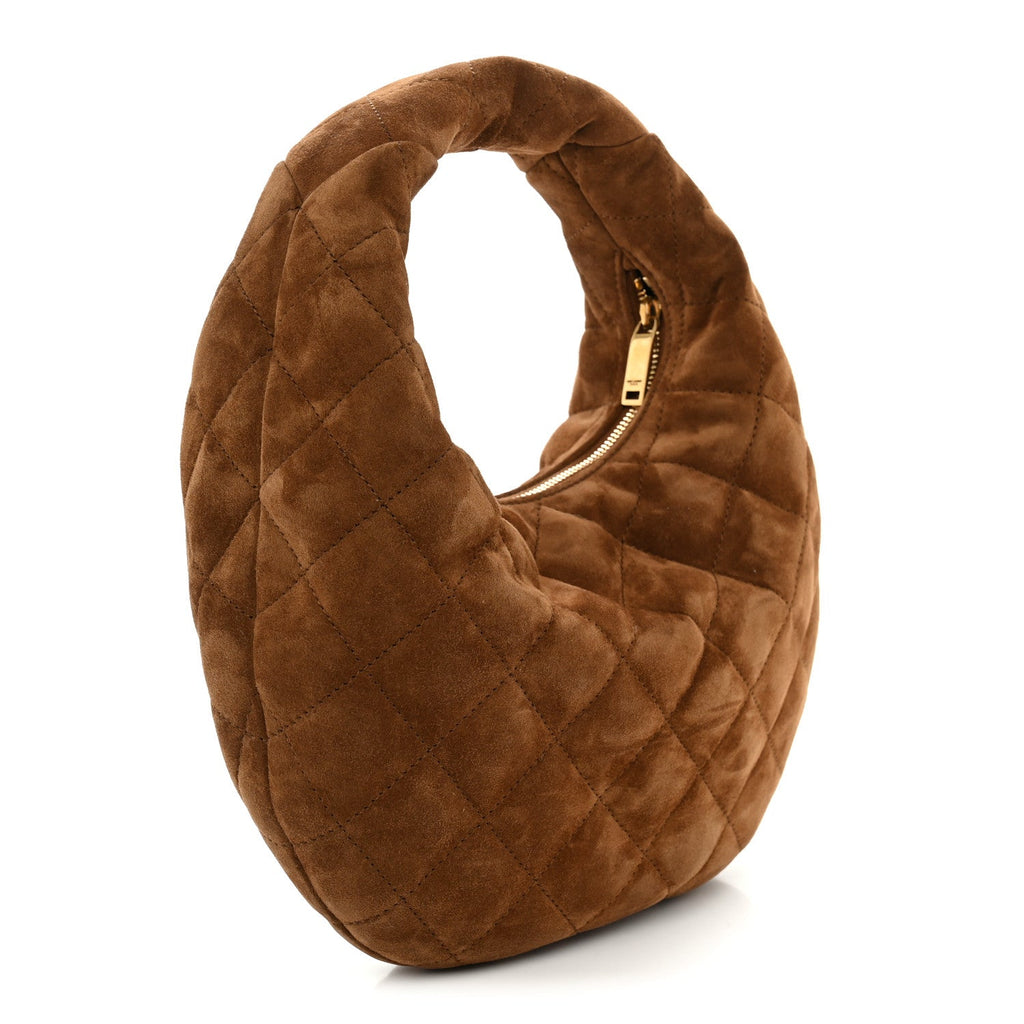 Suede Quilted Icarino Bag Cognac