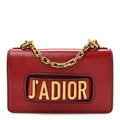 Calfskin J'Adior Chain Flap Bag Red