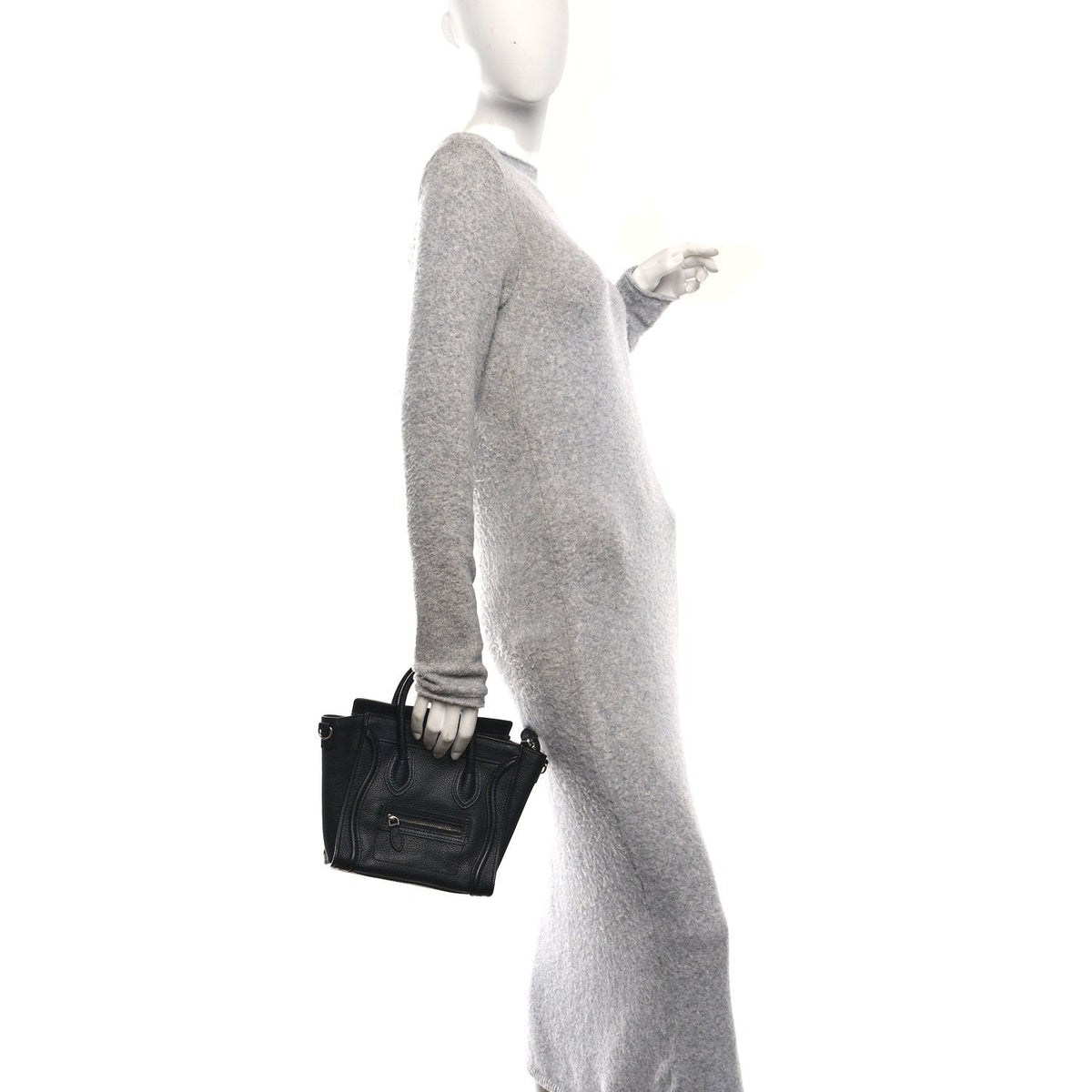 Pebbled Calfskin Nano Luggage Black