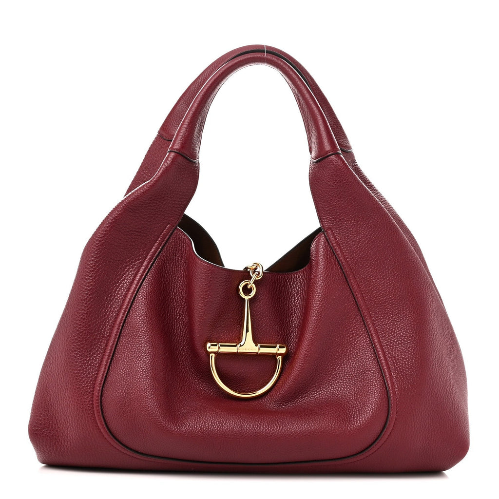Grained Calfskin Softbit Maxi Shoulder Bag Rosso Ancora Red