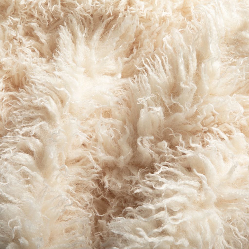PupRug® Luxe Faux Fur Orthopedic Dog Bed - Plush Sheep Ivory