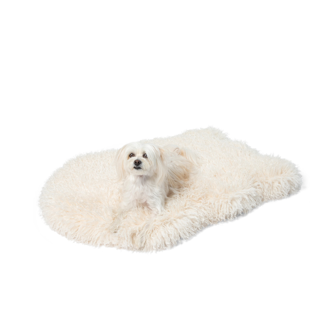 PupRug® Luxe Faux Fur Orthopedic Dog Bed - Plush Sheep Ivory