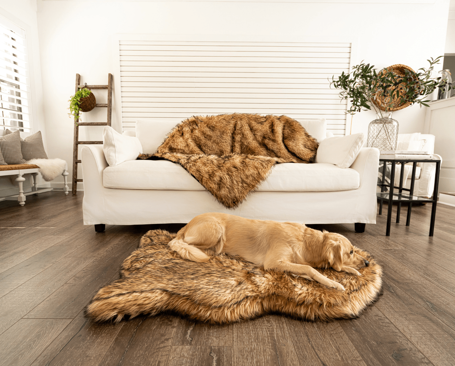 PupRug® Orthopedic Bed + Matching Waterproof Blanket Bundle- Sable Tan