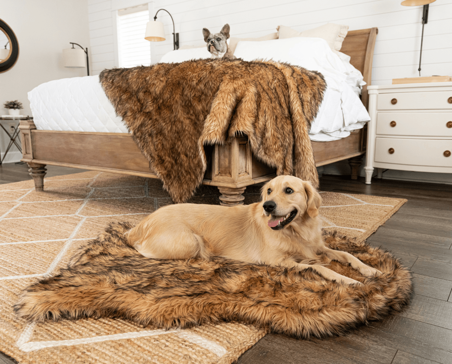 PupRug® Orthopedic Bed + Matching Waterproof Blanket Bundle- Sable Tan